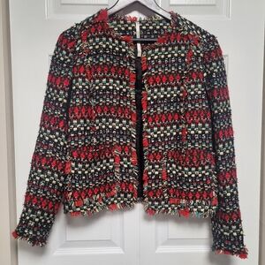 Truth and Pride Red Black Cream Tweed Blazer